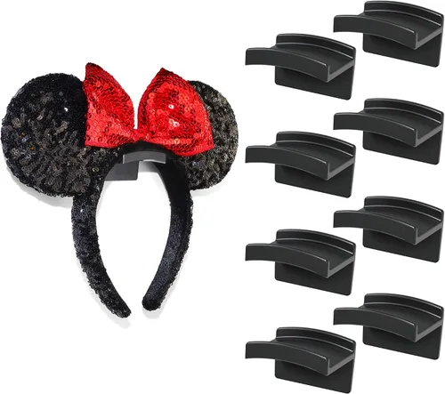 Modern JP Ganchos adhesivos para orejas de Disney (paquete de 8) – Soporte minimalista para orejas de Disney, diseño de soporte para diadema sin