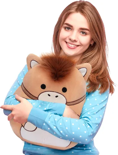 Miniatura 7 de Almohada de peluche original de caballo de 12 pulgadas, tamaño grande, suave, lindo, gordo, abrazable, adorable peluche, regalo para niños