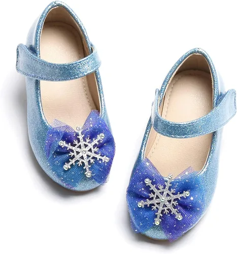 THEE BRON Zapatos de vestir para niñas pequeñas, zapatos planos de ballet Mary Jane, zapatos de fiesta de princesa