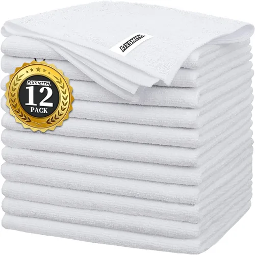 Miniatura 29 de FIXSMITH Paño de limpieza de microfibra, paquete de 12, toallas multifuncionales, tamaño: 12 x 16 pulgadas, trapos altamente absorbentes, sin 3