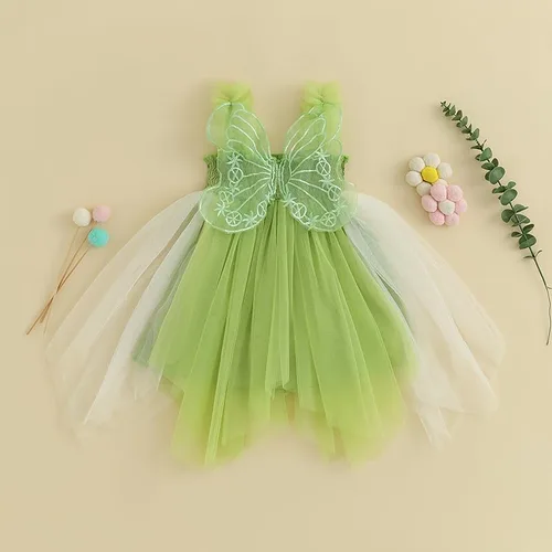 Miniatura 2 de Disfraz de Halloween para bebé, disfraz de hada, sin mangas, tutú de princesa, alas pequeñas, traje de mariposa, fiesta de cumpleaños