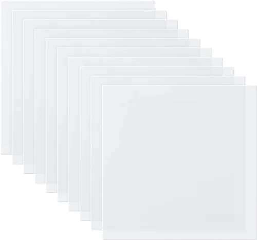 ilauke 10 hojas de vinilo de plantilla de 7.5 mil, hojas de plantilla de Mylar en blanco de 12 x 12 pulgadas, plantilla de PET translúcido lechoso,