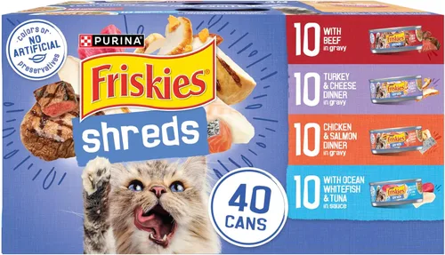 Miniatura 16 de Purina Friskies - Paquete variado de alimentos húmedos para gatos en salsa, trizas sabrosas con cena de res, pavo y queso, cena de pollo y salmón