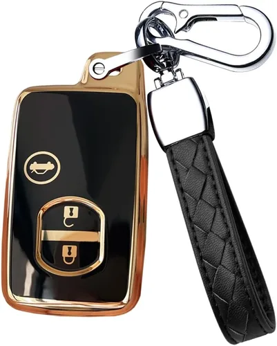 Funda para llavero de TPU para Toyota 86 Crown Mark X Camry Prius Wish Ractis Avensis Aqua IQ Vitz Land Cruiser Prado Subaru, accesorios de Negro