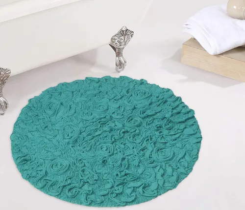 Miniatura 134 de Home Weavers Bell Flower Collection - Tapetes de baño copetudos 100 % algodón, extrasuaves y absorbentes, antideslizantes, lavables a máquina, lino