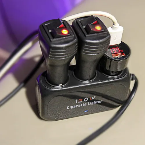 Miniatura 7 de Adaptador divisor de encendedor de cigarrillos de coche de 3 enchufes, 2 extensores USB [120W] [12V/24V] [cargador de coche dual USB de 3.1 A]