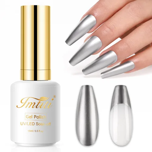 Miniatura 22 de Esmalte de uñas de gel con purpurina, 0.5 fl oz, color rosa brillante, de remojo, con LED, UV, kit de esmalte de uñas de gel para manicura en salón
