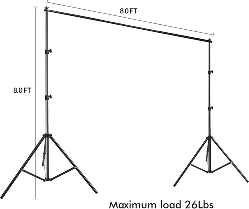 Miniatura 3 de HYJ-INC Soporte de fondo para estudio fotográfico y de vídeo, soporte de fondo fotográfico ajustable de 8 x 8 pies, kit de sistema de soporte
