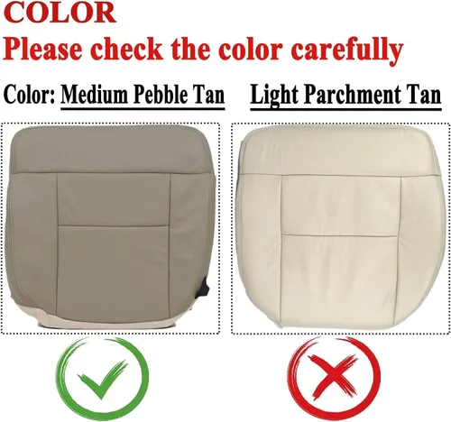 Miniatura 5 de NLQR Funda de asiento de repuesto inferior del conductor delantero beige tostado HW EW piel de microfibra compatible con Ford F-150 Lariat STX XL