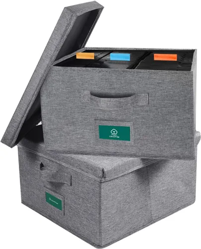 Miniatura 8 de Caja de almacenamiento de cinta de casete, práctico soporte de cinta de casete de 16.34 x 9.25 x 3.54 pulgadas, estante de casetes con tapas