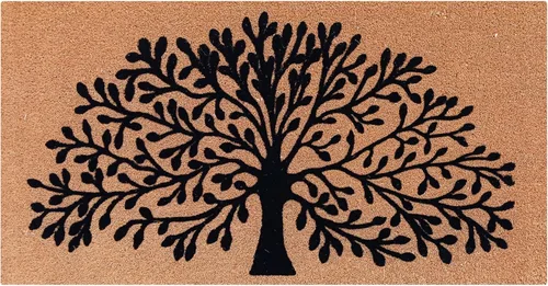 Miniatura 19 de A1 Home Collections A1HC - Tapete para puerta de entrada de coco natural con flamenco, antideslizante, felpudo de bienvenida de flocado, perfil