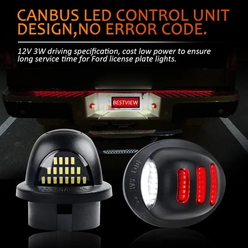 Miniatura 4 de Bestview Conjunto de luces LED para matrícula compatible con camioneta F150 F250 F350 F450 F550 Superduty Ranger Explorer Bronco Excursion