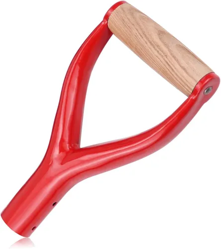 Mango de agarre en Y, mango de 1.2 in de diámetro interior, pala de metal, manijas de repuesto para accesorios de jardín, asas con agarre de madera