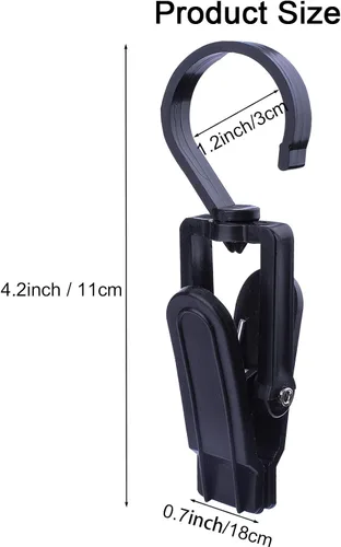 Miniatura 2 de 12 piezas de ganchos giratorios súper resistentes de plástico, clips para cortinas, alfileres para ropa, clips para toallas de playa, clips