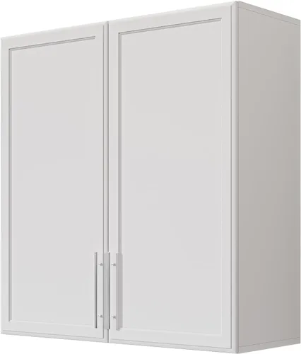 Miniatura 11 de Furnaza Armario de Pared para Lavandería de 30" de Ancho con Estante Ajustable, Armarios de Cocina Montados en la Pared con Dos Puertas Shaker