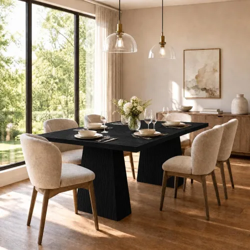 Miniatura 6 de 71 Inch Rectangular Dining Table, Wooden Kitchen Table with Sturdy Heavy Duty Legs, Modern Dining Room Furniture for 6-8 People Family Use