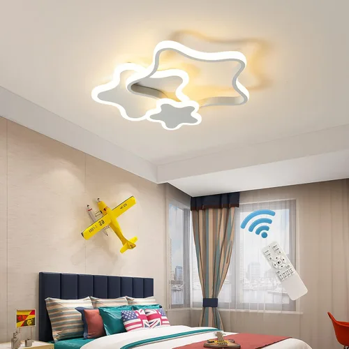 Miniatura 10 de Tioolo Lámpara de techo moderna, lámpara de techo LED regulable, lámpara de araña en forma de flor de 12 cabezales con control remoto, accesorio