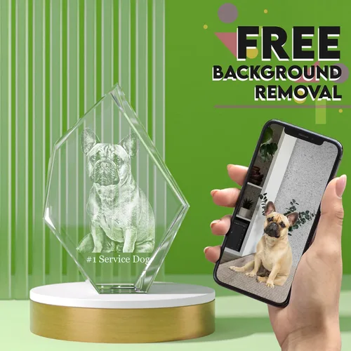 Miniatura 2 de Crystal Clear Memories Foto de cristal 3D, regalos de Navidad personalizados con tu propia foto para mamá, papá, hombres, mujeres, imagen grabada