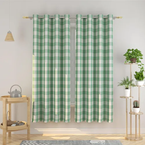 Miniatura 112 de Cortinas de 24 pulgadas de largo con diseño Buffalo Check Gingham Plaid para ventanas de cocina y baño, tratamiento para ventanas con 2 paneles