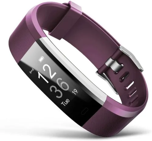Miniatura 6 de Correas de repuesto para reloj, juego de 5 correas ajustables Id115plus HR para reloj inteligente de fitness (negro, rojo, azul, verde, morado)
