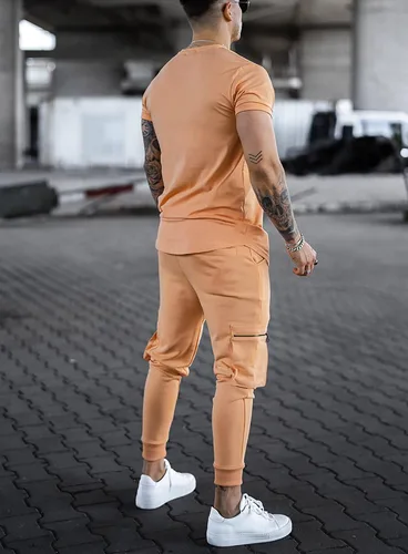 Miniatura 3 de Chándal de 2 piezas para hombre de manga corta para correr hacer ejercicio y hacer