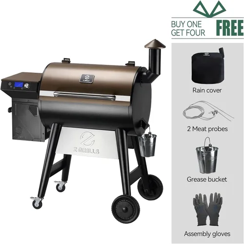 Miniatura 6 de Z GRILLS Parrilla de pellets de madera y ahumador, parrilla de barbacoa 8 en 1 para exteriores con controlador PID 3.0, área de cocción de 697 pies