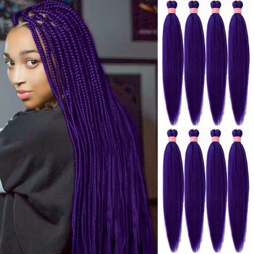 Miniatura 10 de Extensiones de pelo para trenzar, para fácil trenzado profesional, no causa comezón , fibra sintética tejida, trenzas de textura Yaki, extensiones