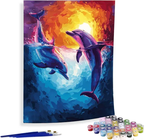 Miniatura 9 de Diymood Kits de pintura por números para adultos, esqueleto, pintura al óleo, pintura al óleo, pintura acrílica por números, kits para niños