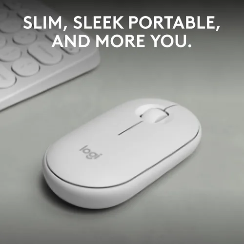 Miniatura 2 de Ratón Logitech Pebble Mouse 2 M350s Slim Bluetooth inalámbrico, portátil, ligero, botón personalizable, clics silenciosos, Easy-Switch para Windows