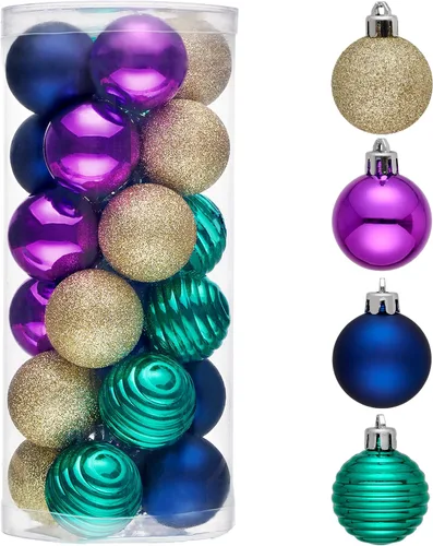 Miniatura 16 de Valery Madelyn - Juego de adornos pequeños de 1.57 pulgadas para árbol de Navidad, adornos de bolas colgantes inastillables para decoración de dorado