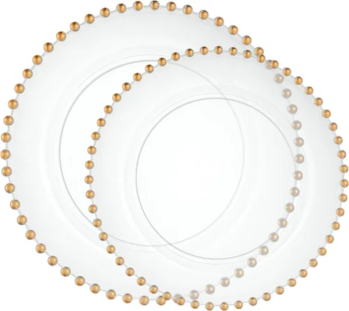 Miniatura 12 de Plasticpro - Juego de platos combinados de 32 piezas de plástico para cena, platos desechables de plástico elegantes y resistentes para fiestas de 7
