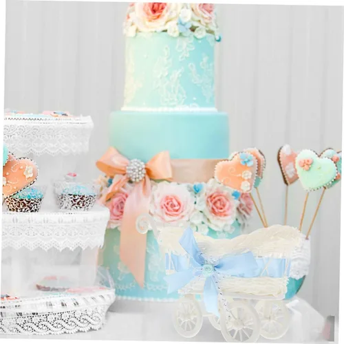 Miniatura 7 de 2 cestas tejidas de ratán de imitación, lindo carrito de almacenamiento de dulces para fiestas, duchas y decoración para golosinas y juguetes
