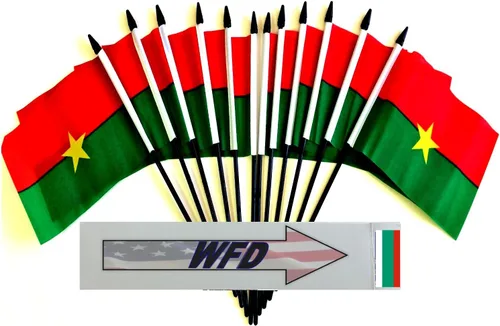 Miniatura 90 de World Flags Direct Banderas en miniatura de poliéster de Afganistán, paquete de 12, decoración de mesa de fiesta, desfiles, 4 x 6 pulgadas, verde