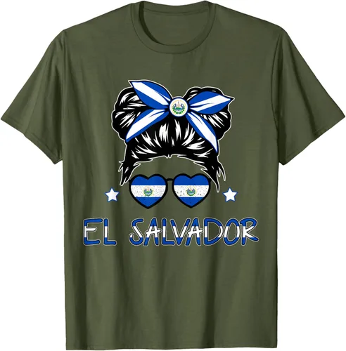 Miniatura 36 de Camiseta de El Salvador para Niñas Bandera Patrimonio Hispano Salvadoreño