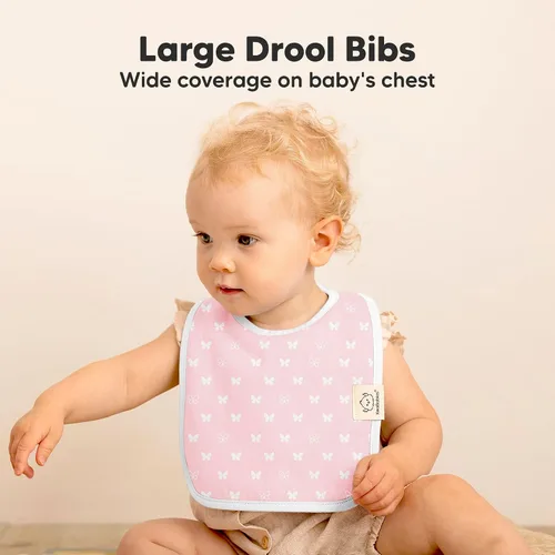 Miniatura 3 de KeaBabies Paquete de 8 baberos orgánicos para bebés para niños y niñas - Baberos súper absorbentes de algodón para bebé niña y niño, baberos