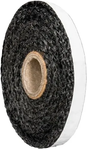 Miniatura 2 de Junta Puerta Estufa Cuerda Plana Negra para Estufa, Autoadhesiva, Sello De Fibra De Vidrio, Cuerda De Fuego, Cable De Sellado para Puerta De 0.591 in