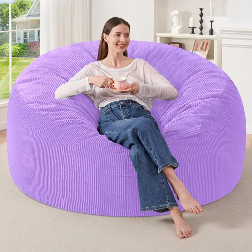 Miniatura 50 de HABUTWAY 2 puf de 2 pies, puf gigante para adolescentes y adultos, puf grandes con relleno de espuma viscoelástica, puf grandes con funda de pana