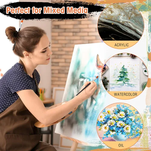 Miniatura 5 de 30 pinceles de pintura a granel, pequeños pinceles de pintura plana a granel, pincel de pintura acrílica, pincel de pintura al óleo para el aula