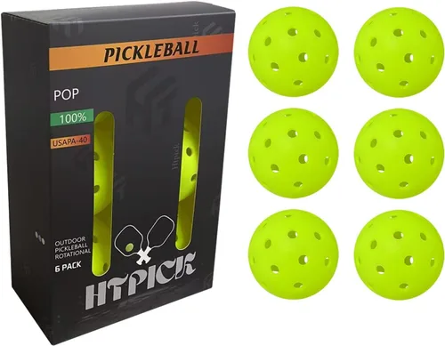 Miniatura 9 de Pickleball Balls Crack-Resistant 40 Holes Outdoor & Indoor Pickle Balls High Bounce, Perfectly Balanced Pickle Ball for Tournament Play (3pc)