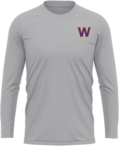 Miniatura 386 de Camisa deportiva de manga larga oficial de la NCAA Collegiate para hombre, con logotipo en el pecho izquierdo, colección Athletic Heather