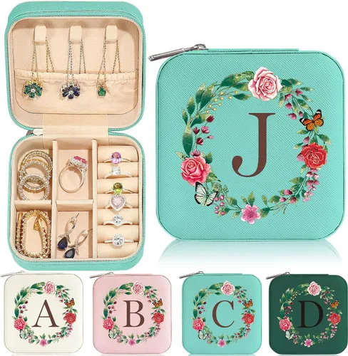 Parima Regalo de niña adolescente, regalo de cumpleaños para niña, joyero de viaje inicial para niñas, joyero de viaje pequeño azul para niña,