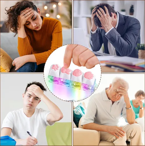 Miniatura 5 de Juguetes para hacer clic en el teclado para adultos con luz LED, llavero, juguetes sensoriales divertidos para la descompresión de ansiedad