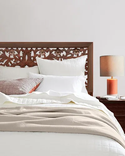 Miniatura 3 de COTTON CRAFT Cabecero de madera maciza resistente, compatible con todos los marcos de cama, diseño intrincado tallado a mano de Rajasthan - Marrón