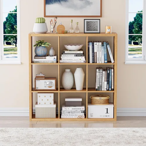 Miniatura 47 de VDNEND Organizador de Almacenamiento en Cubos Estantería, Estante Cúbico Decorativo de 11 pulgadas con Respaldo Abierto y Borde Engrosado, Marrón