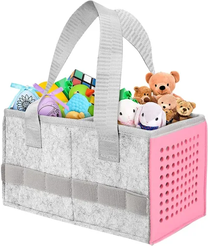 Miniatura 4 de Bolsa de transporte para reproductor de audio Toniebox Starter Set, estuche organizador de fieltro para almacenamiento del Tonie Starter Set Rosa