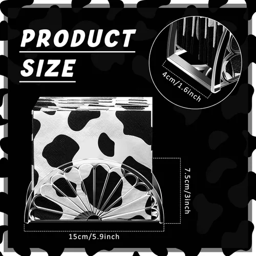 Miniatura 2 de Suclain 24 servilleteros de plástico con diseño de abanico de pañuelos, organizador independiente con forma de soporte de papel para cocina
