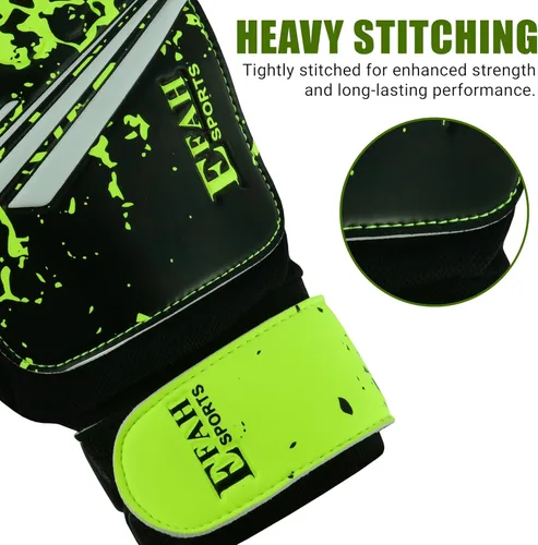 Miniatura 31 de Guantes de portero de fútbol para niños y jóvenes, guantes de portero de fútbol con agarres fuertes Verde