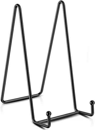Miniatura 10 de KINGDOM SOLUTIONS Made in USA Paquete de 12 caballetes ajustables de metal negro – Soporte para libros – Soporte de placa resistente para arte
