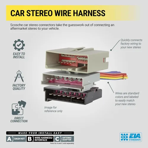 Miniatura 5 de Scosche CR02BCB - Kit de arnés de cableado de radio de coche con conectores de crimpado compatible con vehículos seleccionados Chrysler, Dodge
