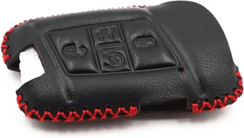 Miniatura 4 de Funda de cuero con 4 botones para llavero inteligente Volkswagen Tiguan Atlas Jetta Passat Golf Alltrack 2018-2022 (negro), Negro
